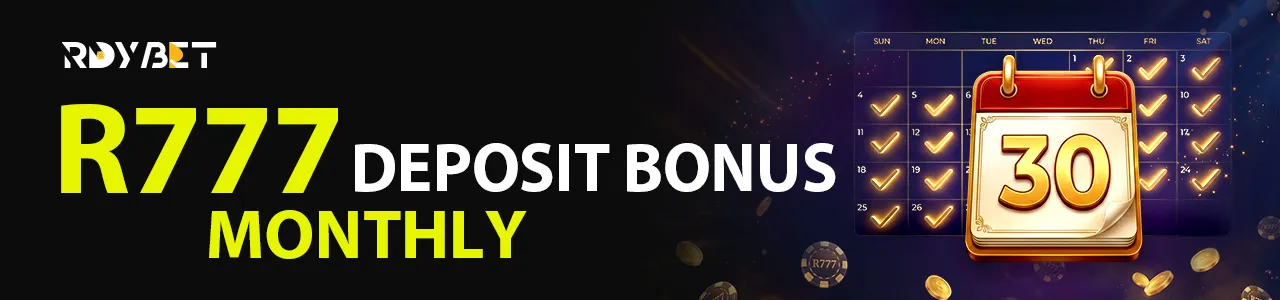 Get R777 Deposit Bonus Monthly banner