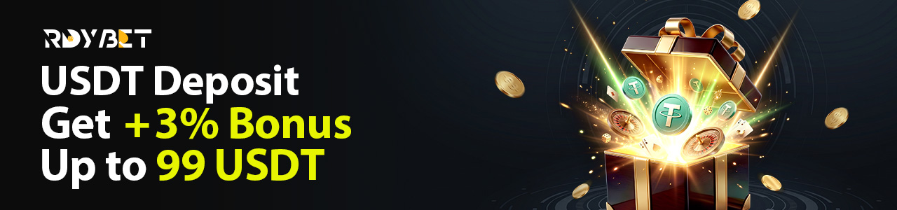 USDT Deposit — Get +3% Bonus Up to 99 USDT banner