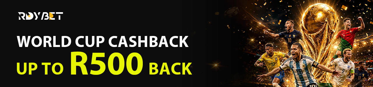 World Cup Cashback — Up to R500 Back banner
